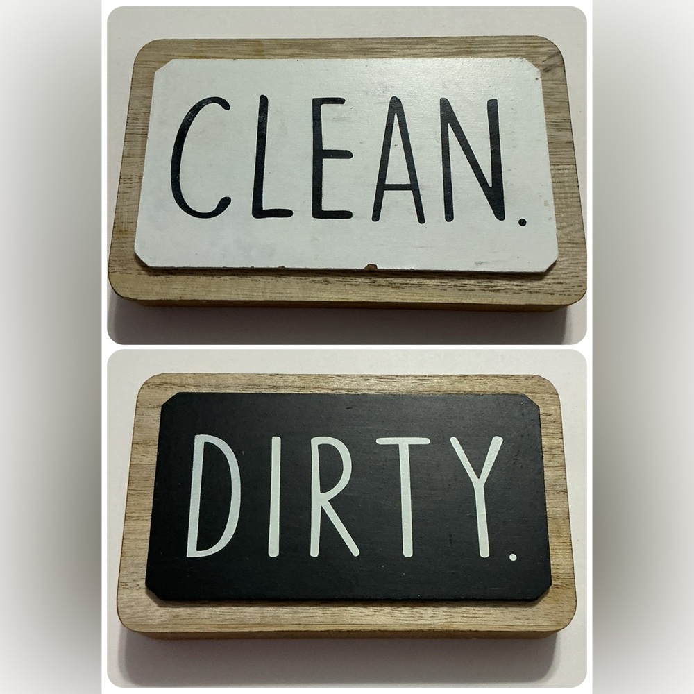 Reversible Clean Dirty Sign - Black and White